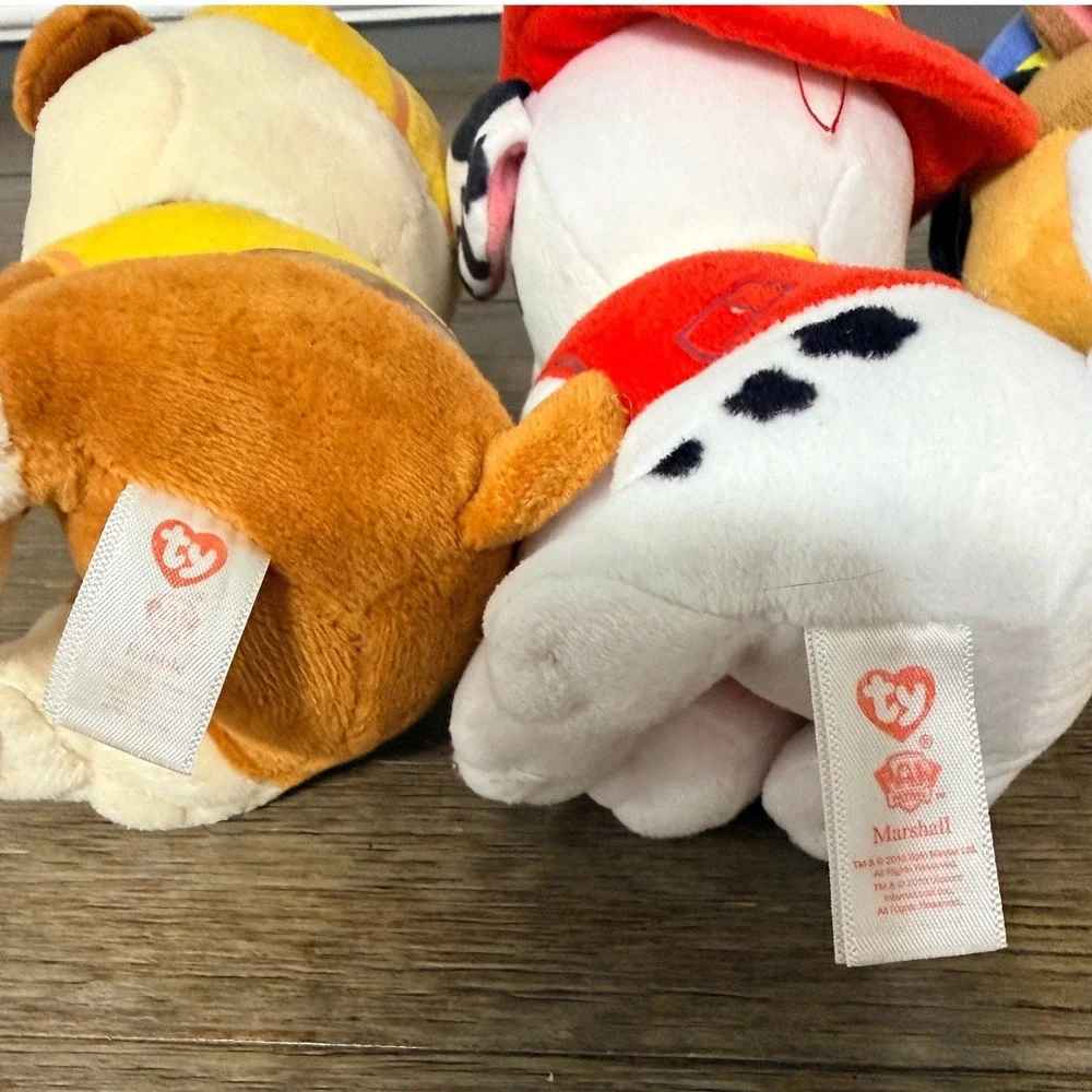 Ty Beanie Boos Paw Patrol Chase, Marshall, & Rubble Plush‎ Set